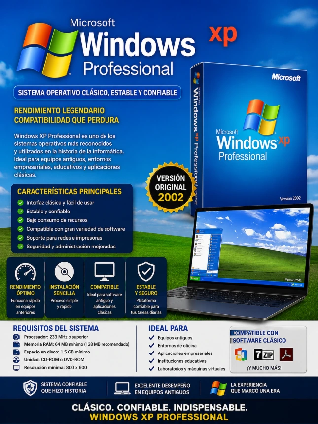 Cod.034: Microsoft Windows XP Seven Professional Activado