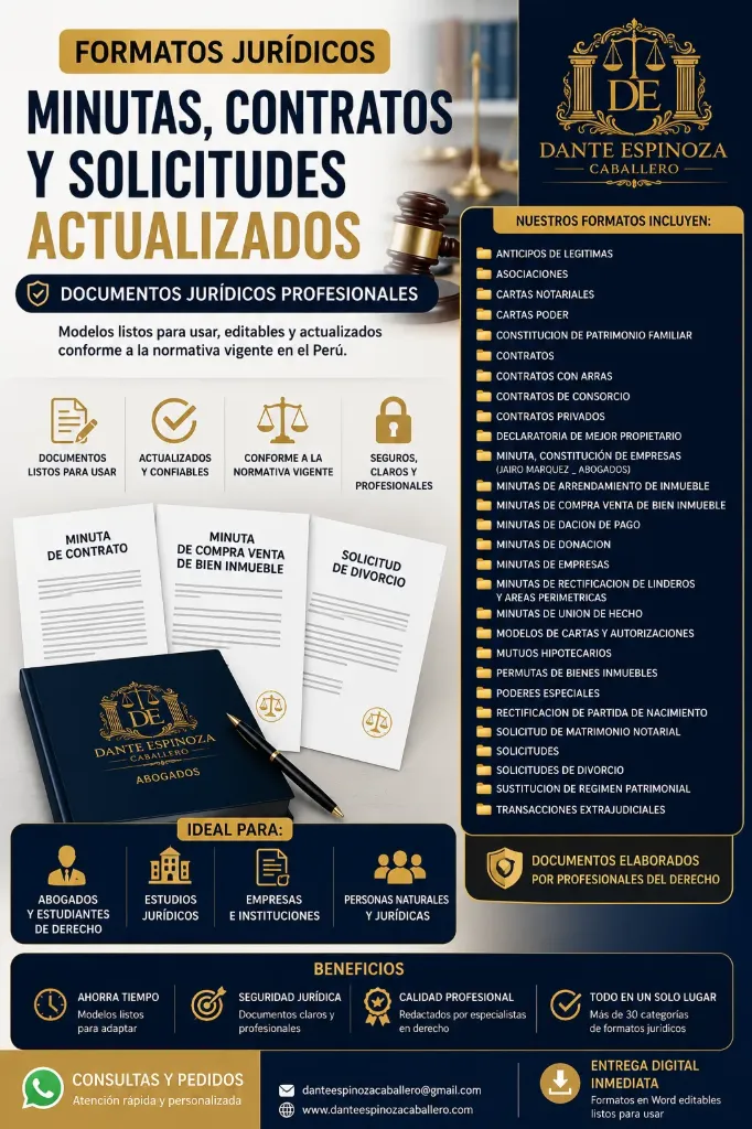 Cod.024: Pack Profesional de Formatos Jurídicos Actualizados (Minutas, Contratos, Solicitudes y Documentos Legales)
