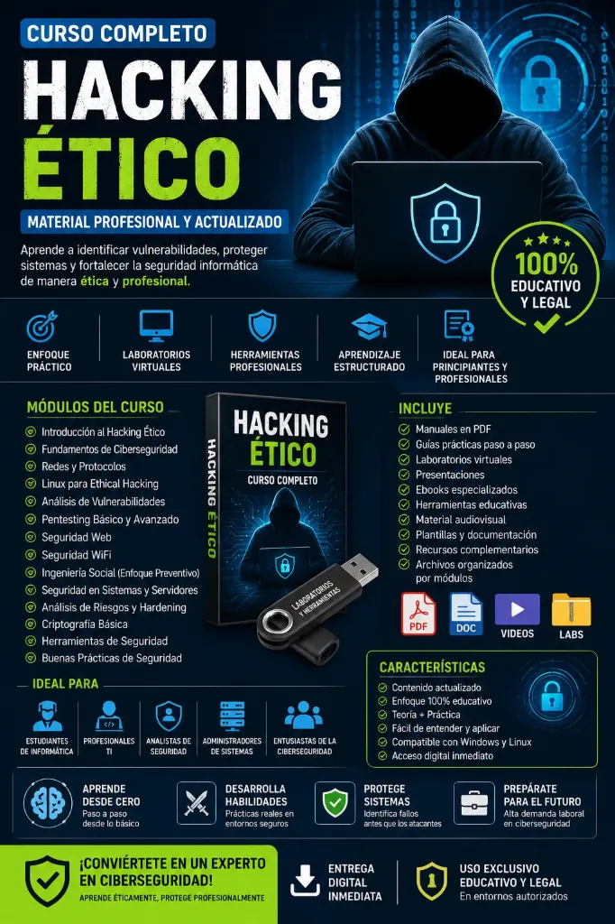 Cod.025: Material Profesional Completo del Curso de Hacking Ético