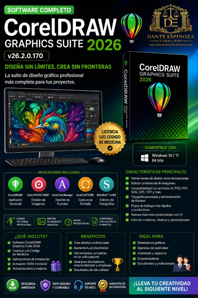 Cod.029: CorelDRAW Graphics Suite 2026 v26.2.0.170 + Código Medicina