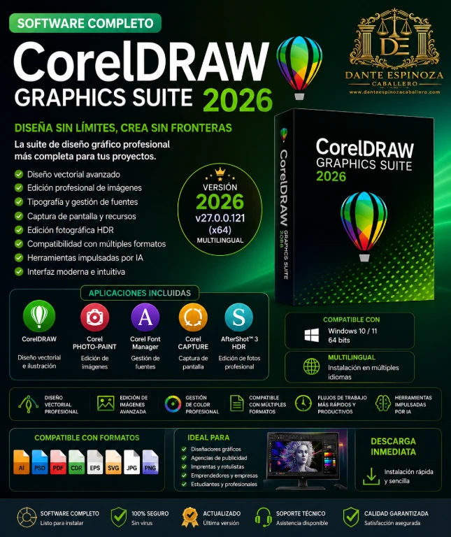 Cod.030: CorelDRAW Graphics Suite 2026 v27.0.0.121 x64 Multilingual + Código Medicina