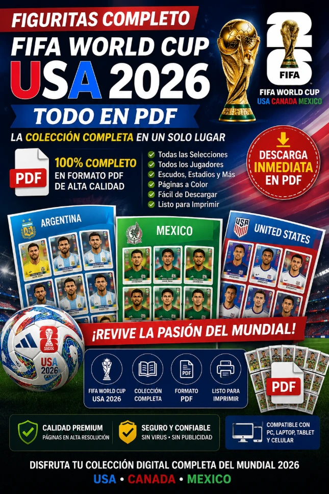 Cod.033: Figuritas FIFA World Cup USA 2026 Todo en PDF