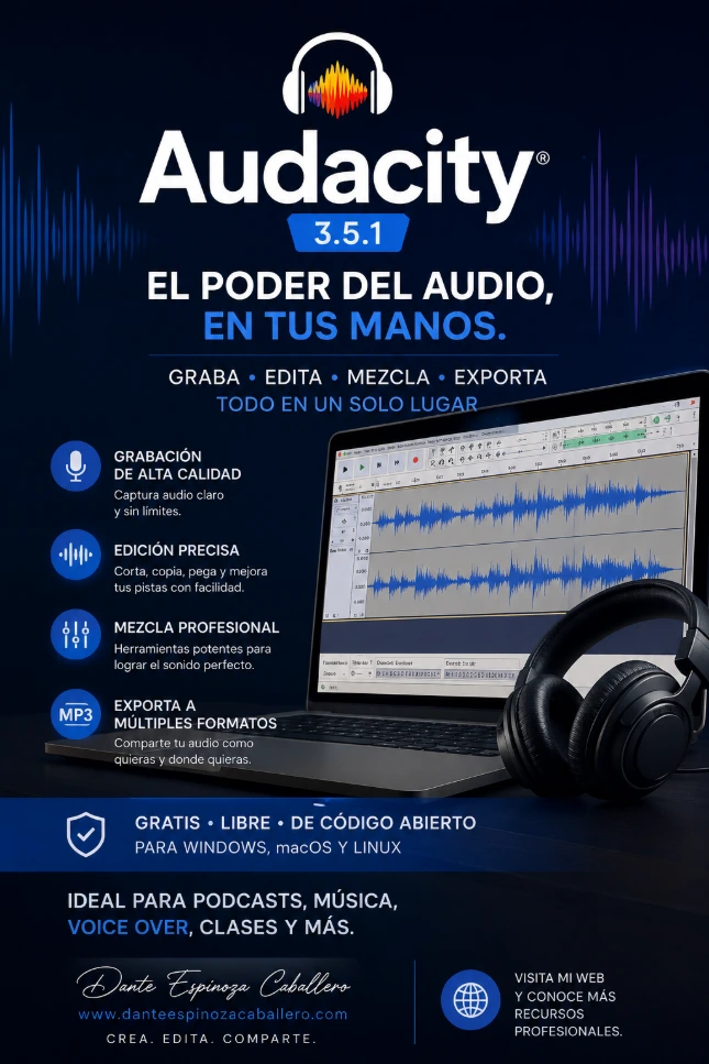 Audacity 3.5.1 Edición de Audio Profesional